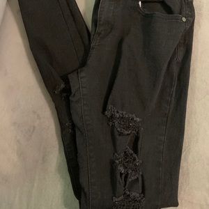 Black distressed jeans